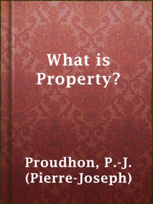 cover image of What is Property?